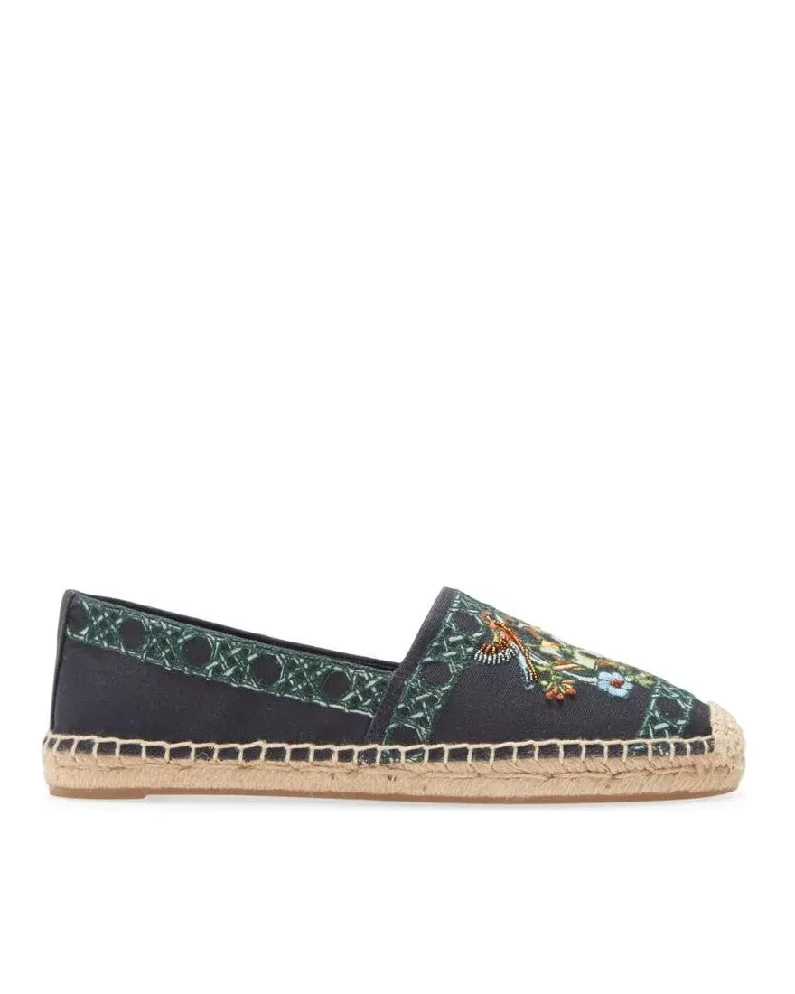 Tory Burch Beaded & Embroidered Canvas Espadrille