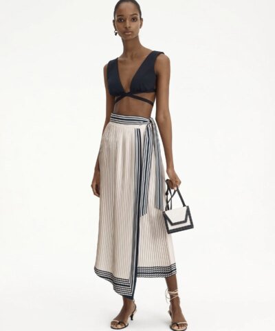 Recto Tie-Waist Pleated Skirt