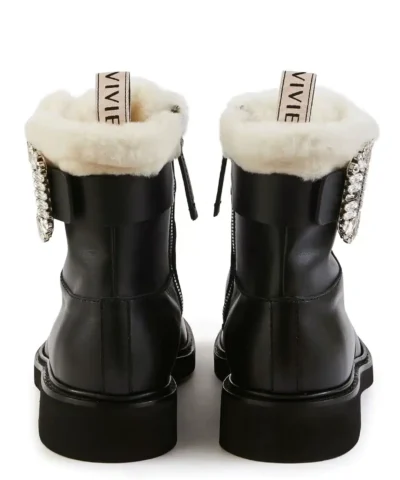 Roger Vivier Viv' Rangers Fur Ankle Boots