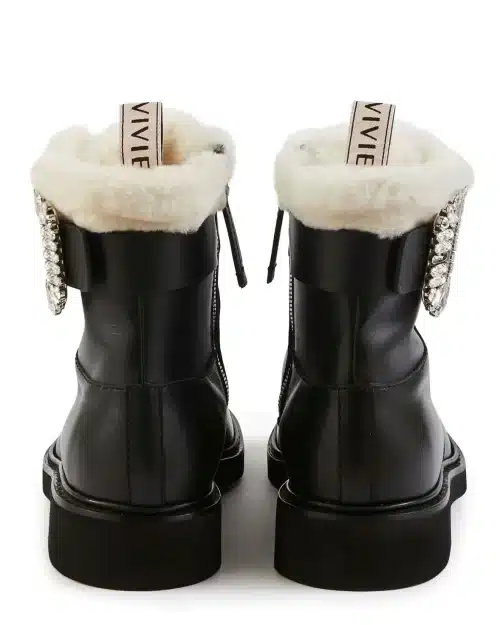 Roger Vivier Viv' Rangers Fur Ankle Boots