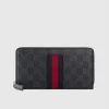 Gucci GG Supreme Web Zip Around Wallet