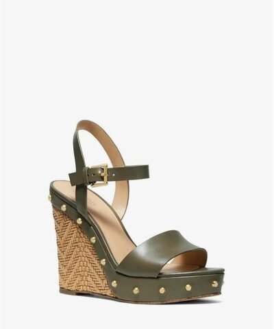 MICHAEL MICHAEL KORS Ellen Leather Wedge Sandals