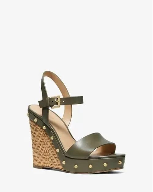 MICHAEL MICHAEL KORS Ellen Leather Wedge Sandals