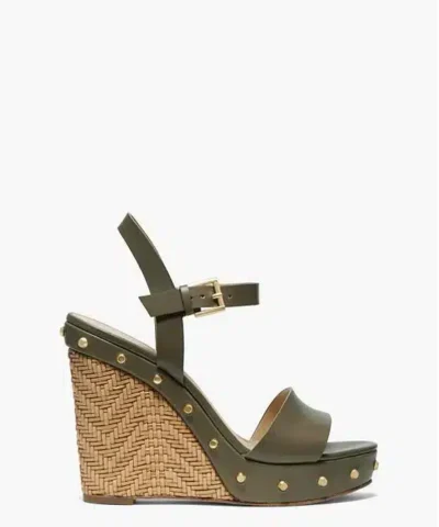 MICHAEL MICHAEL KORS Ellen Leather Wedge Sandals