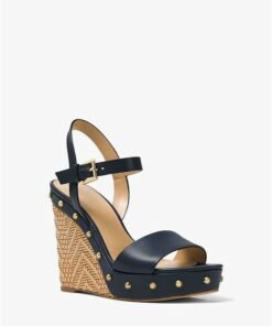 MICHAEL MICHAEL KORS Ellen Leather Wedge Sandals