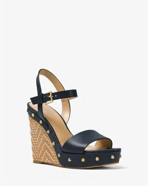 MICHAEL MICHAEL KORS Ellen Leather Wedge Sandals