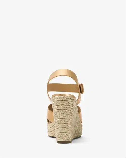 MICHAEL MICHAEL KORS Kady Metallic Leather Wedge Sandals
