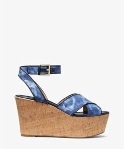 MICHAEL MICHAEL KORS Abbott Tie-Dye Canvas Wedge Sandals