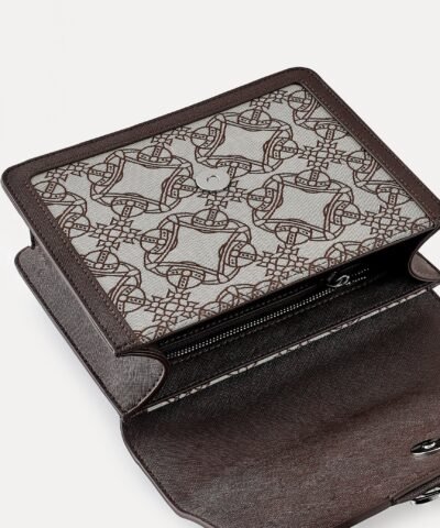 Vivienne Westwood Debbie Medium Bag With Flap In Brown