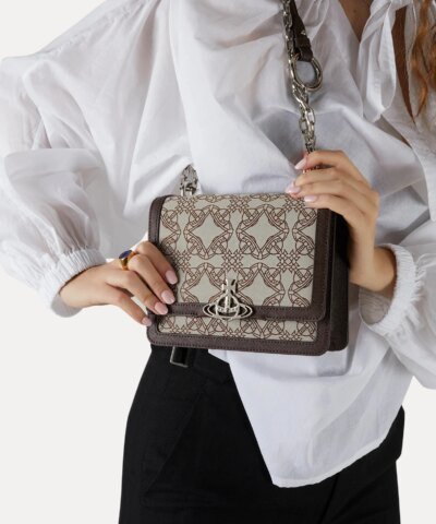 Vivienne Westwood Debbie Medium Bag With Flap In Brown