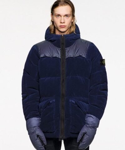 Stone Island 44125 Cotton Velvet Down-TC Whit Reverse Lamy Flock