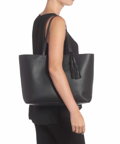 Tory Burch McGraw Leather Tote, Black