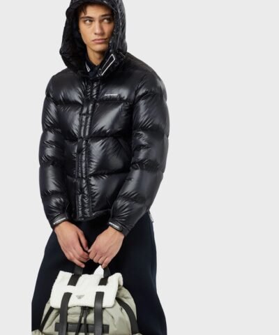 Emporio Armani Quilted Down Jacket In Shiny Nylon