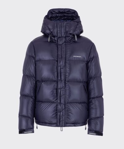 Emporio Armani Quilted Down Jacket In Shiny Nylon