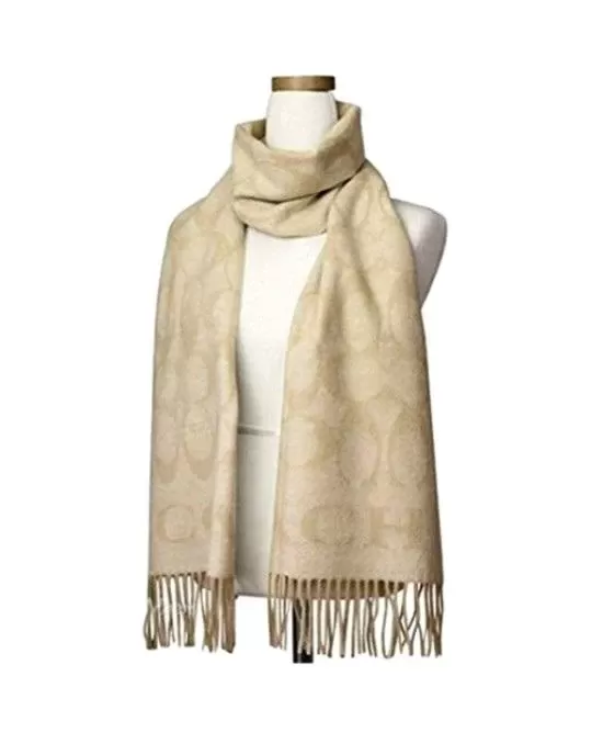 Coach Signature Oversized Muffler. Camel