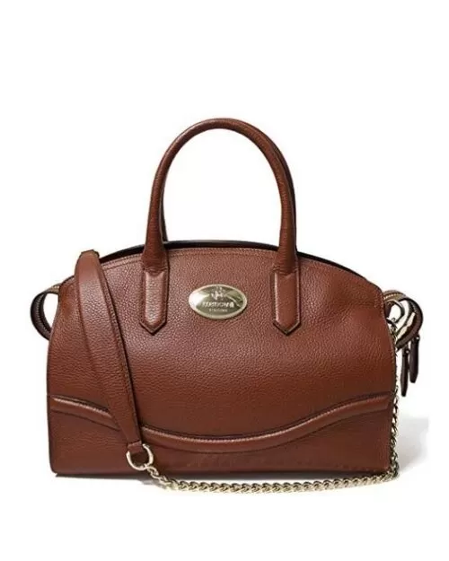 Roberto Cavalli Women's Leather Satchel Handbag Cognac