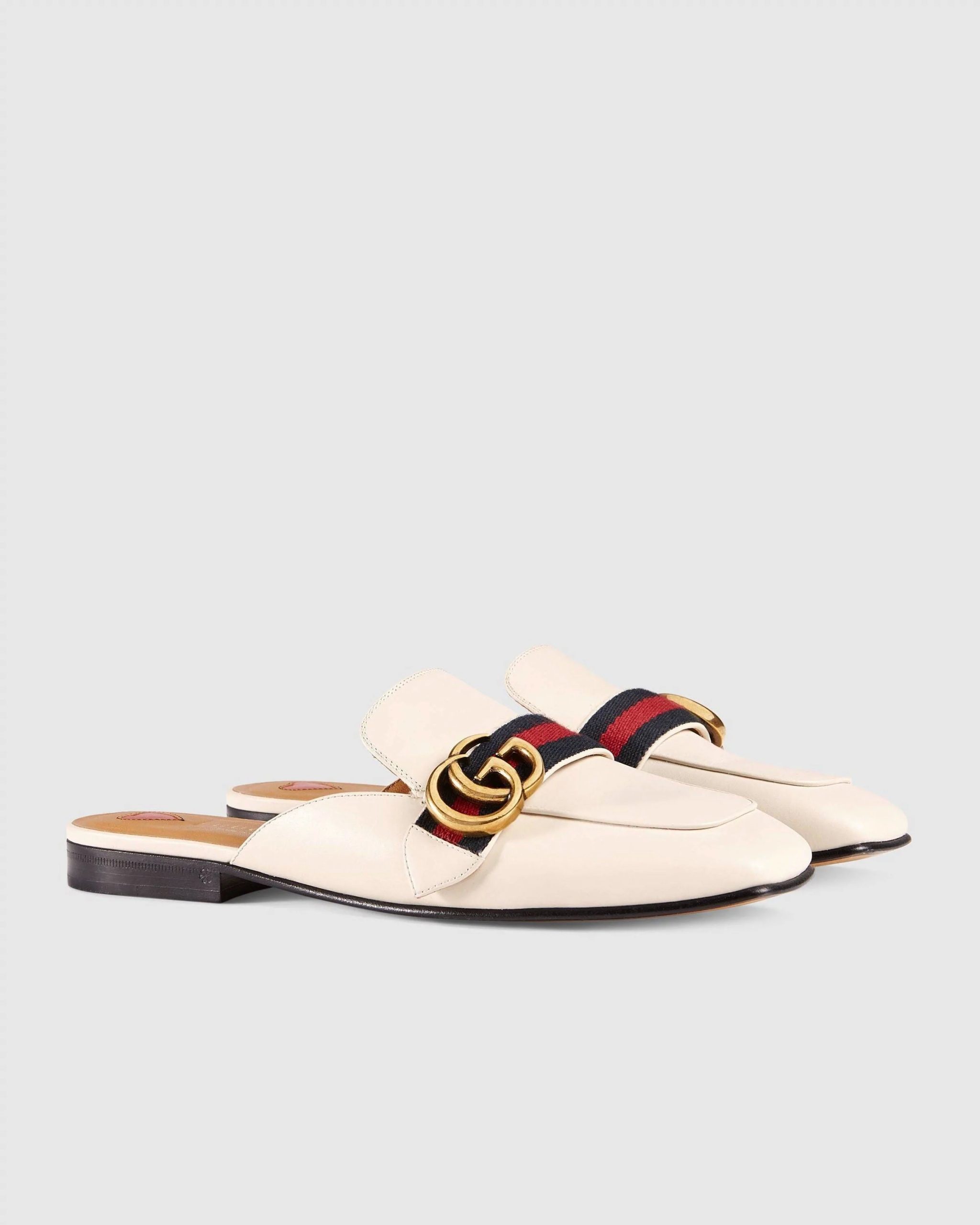 Gucci Leather Slipper, White