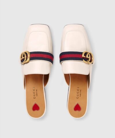 Gucci Leather Slipper, White