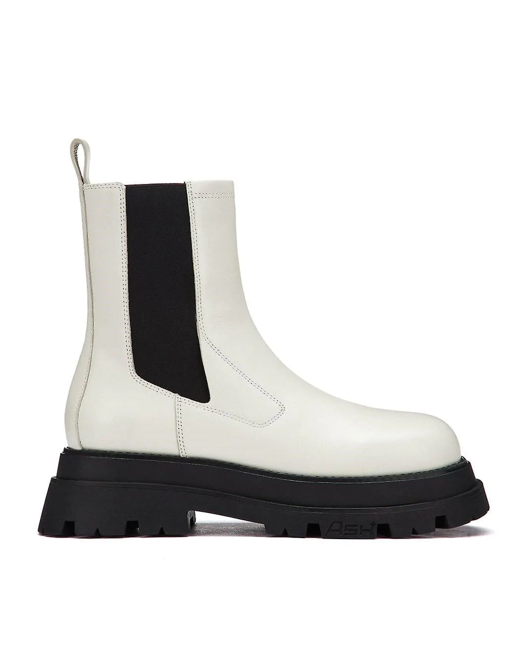 Ash Elite Tall Boots In White Leather