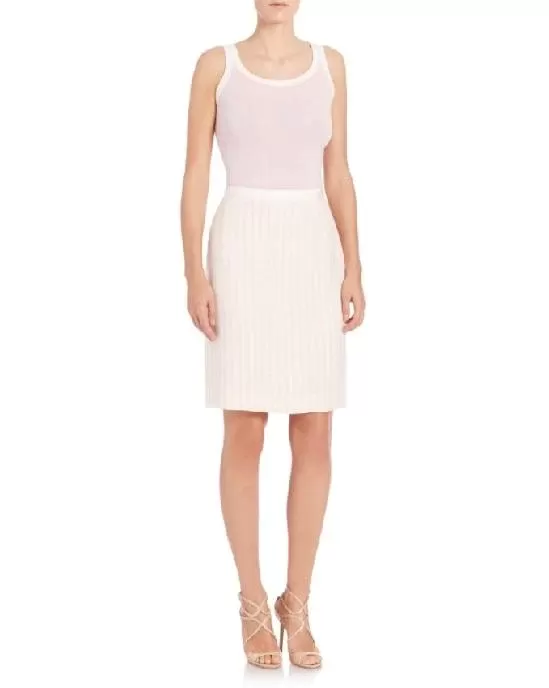 Akris punto Sleeveless Wool Shell, Ivory