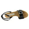 STELLA MCCARTNEY Lorien Open Toe Patent Leather Black Wedge Sandal
