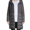 Herno Nuage Lightweight Mixed Media Down Coat In Grey