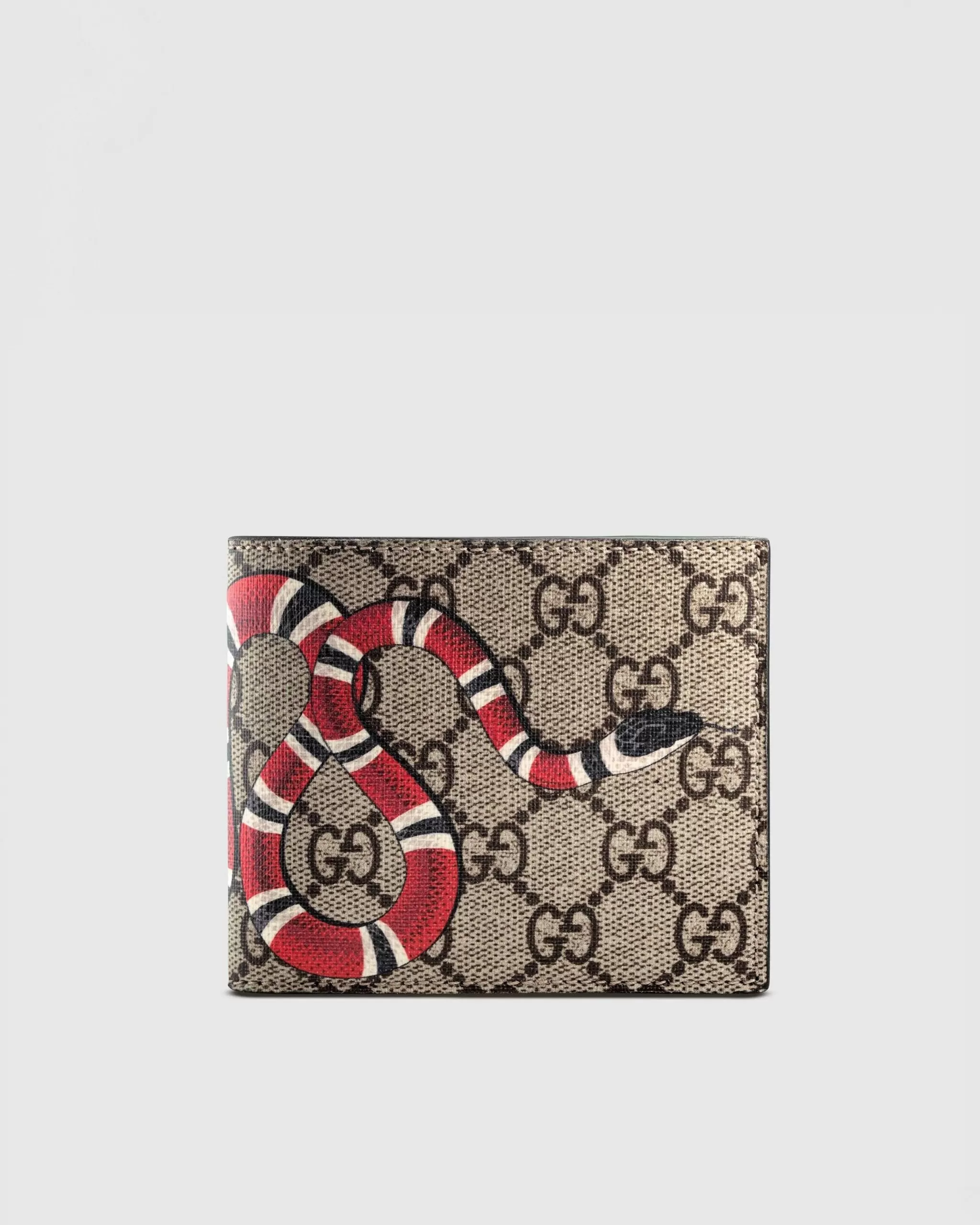 Gucci Kingsnake Print GG Supreme Wallet