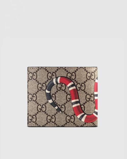 Gucci Kingsnake Print GG Supreme Wallet