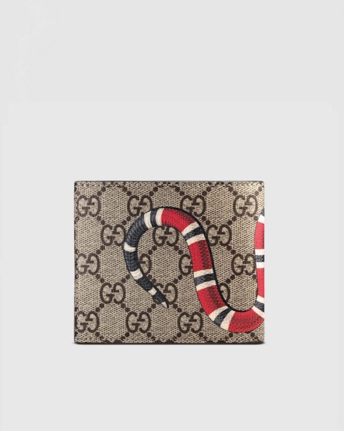 Gucci Kingsnake Print GG Supreme Wallet
