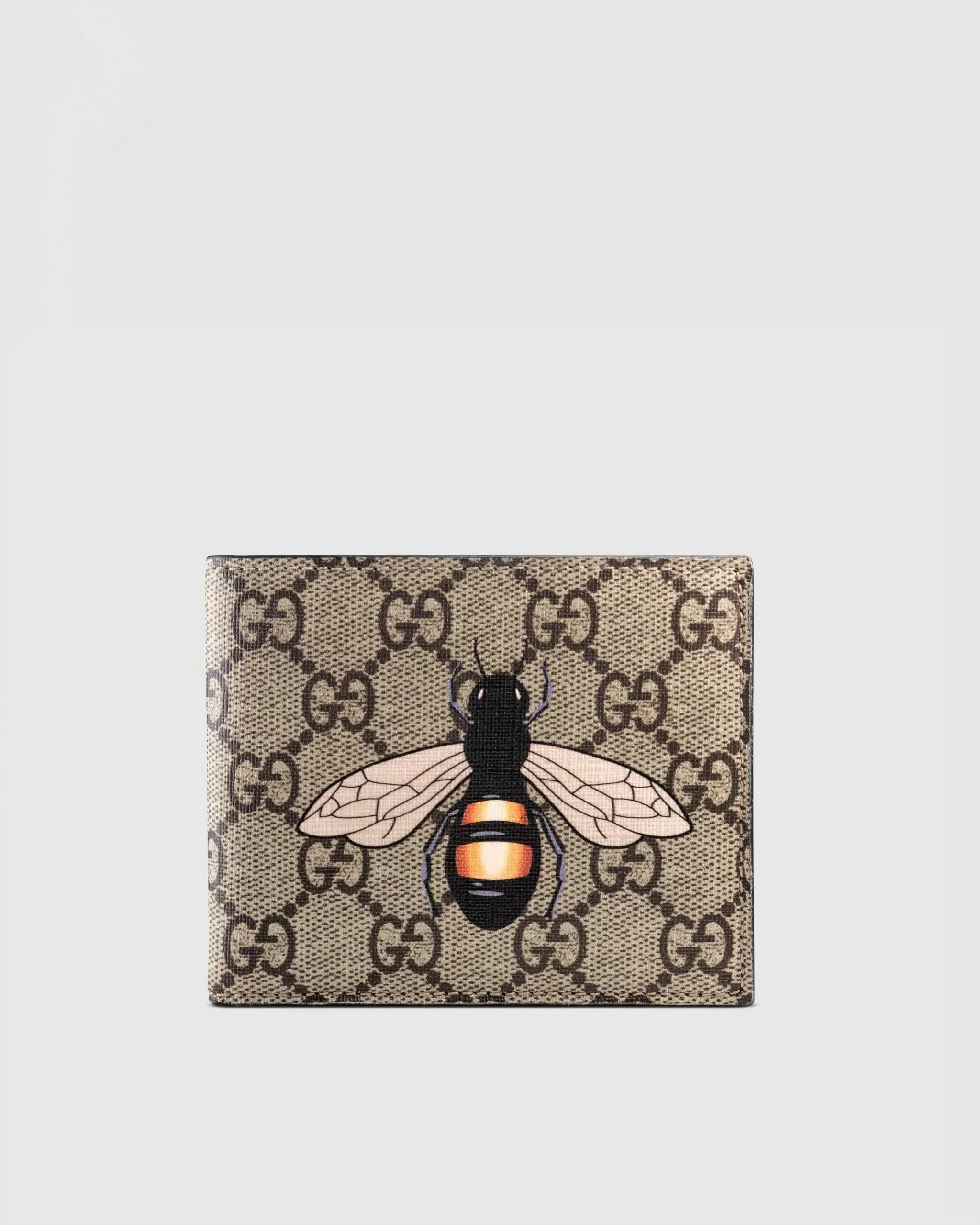 Gucci Bee Print GG Supreme Wallet