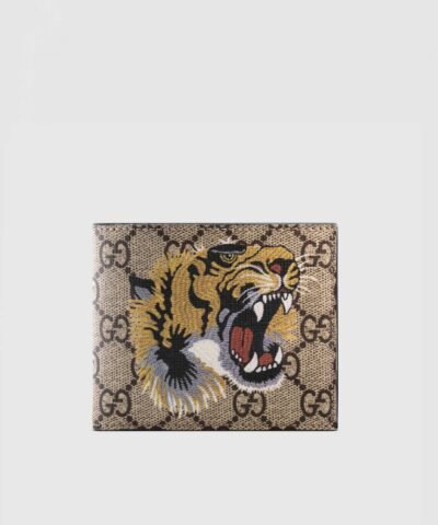 Gucci Tiger Print GG Supreme Wallet