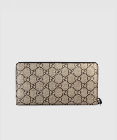 Gucci Bee print GG Supreme Zip Around Wallet