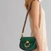Chloe Small Tess Round Handbag In Embossed Croco Effect On Calfskin