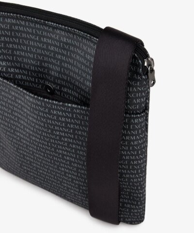 Armani Exchange Graffiti Logo Fabric Shoulder Bag