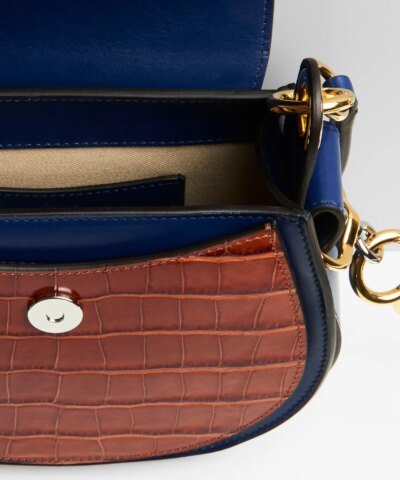 Chloe Tess Small Purse In Embossed Croco & Lizard Effect On Calfskin & Shiny Calfskin