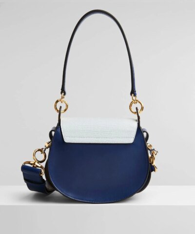 Chloe Tess Small Purse In Embossed Croco & Lizard Effect On Calfskin & Shiny Calfskin