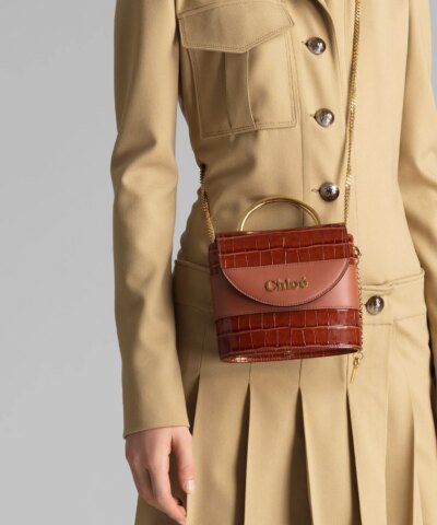 Chloe Small Aby Lock Crocodile-Effect Bag