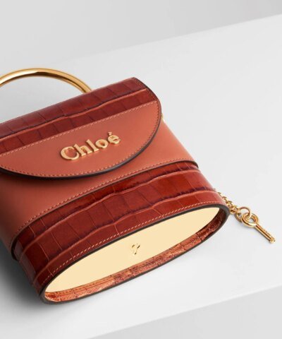 Chloe Small Aby Lock Crocodile-Effect Bag