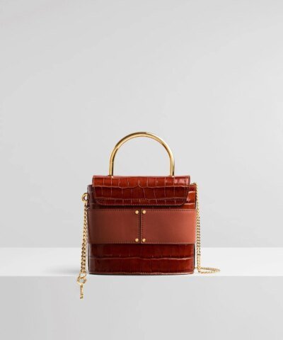 Chloe Small Aby Lock Crocodile-Effect Bag