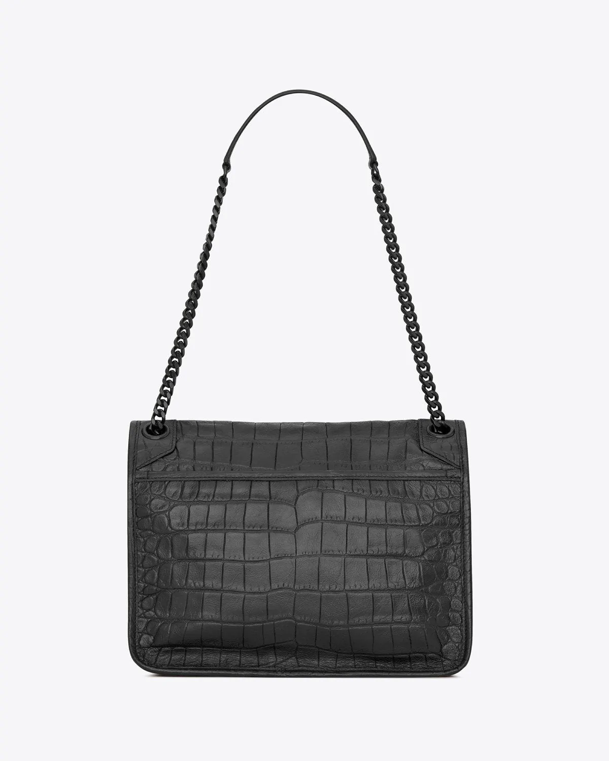 Saint Laurent Medium Niki Croc-Embossed Leather Shoulder Bag
