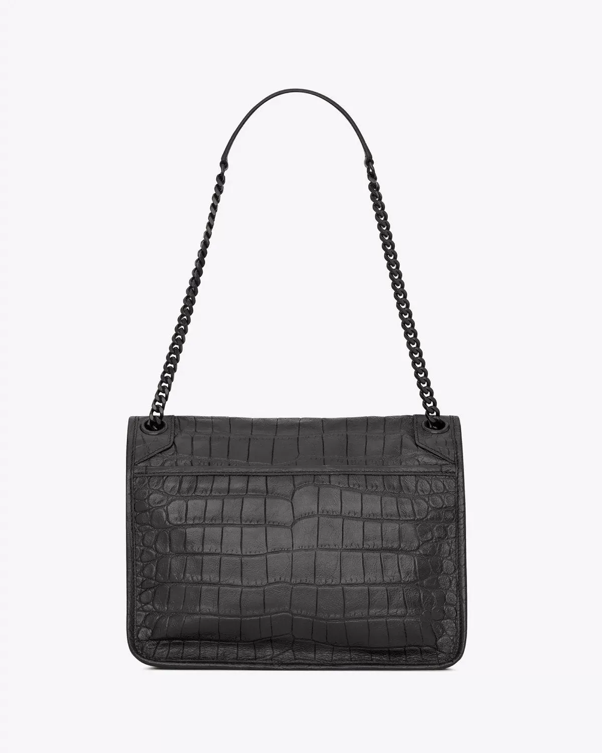 Saint Laurent Medium Niki Croc-Embossed Leather Shoulder Bag