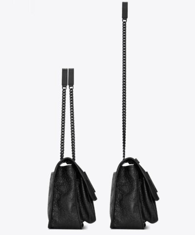Saint Laurent Medium Niki Croc-Embossed Leather Shoulder Bag