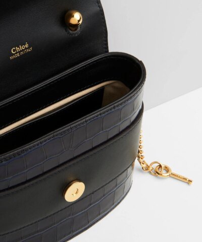 Chloe Small Aby Lock Crocodile-Effect Bag