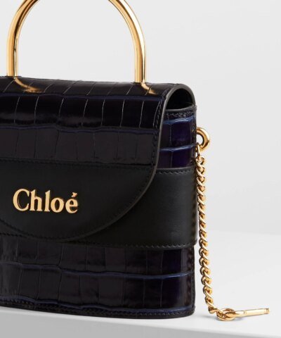 Chloe Small Aby Lock Crocodile-Effect Bag