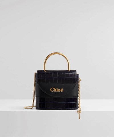 Chloe Small Aby Lock Crocodile-Effect Bag
