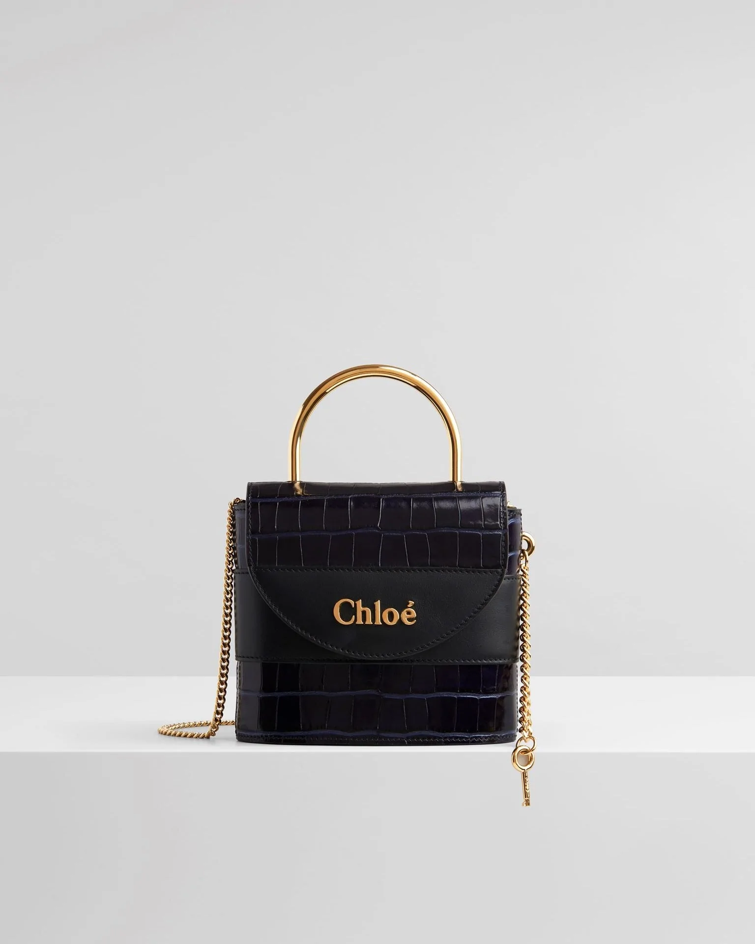 Chloe Small Aby Lock Crocodile-Effect Bag