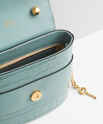 Chloe Small Aby Lock Crocodile-Effect Bag