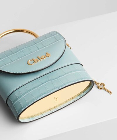 Chloe Small Aby Lock Crocodile-Effect Bag
