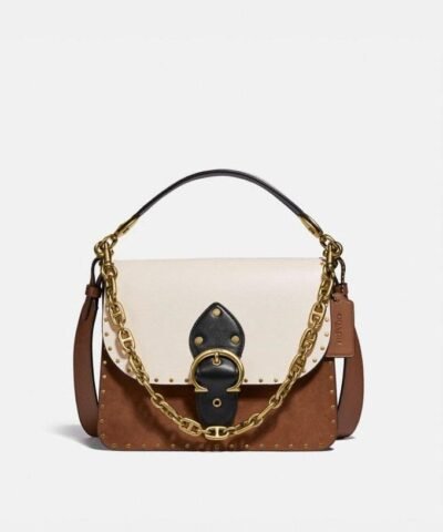 Coach Beat Shoulder Bag In Colorblock With Rivets