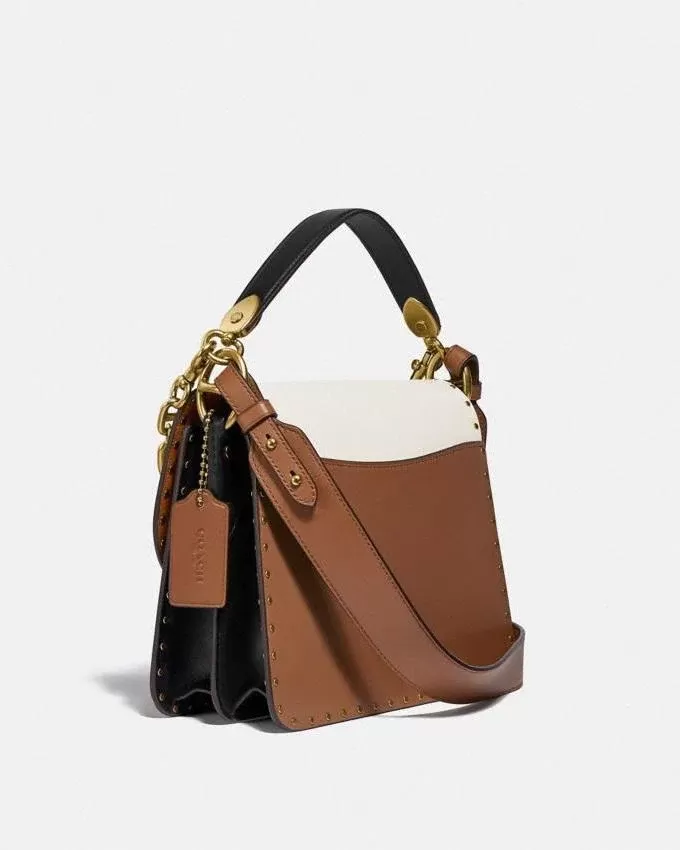 Coach Beat Shoulder Bag In Colorblock With Rivets